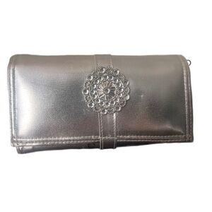 Elegant Silver Travel Jewelry Clutch